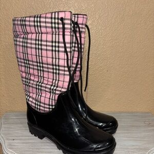Corkys Pink Plaid and Black Winter Boots